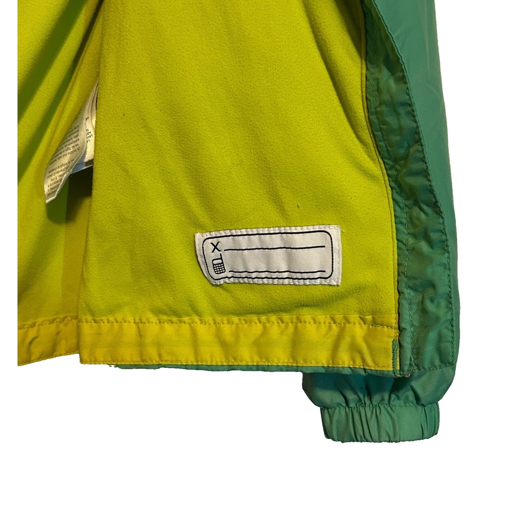 Columbia Youth Jacket Rain-Zilla Green Hooded Fleece Lined Windbreaker -Sz 10/12 - Picture 7 of 13